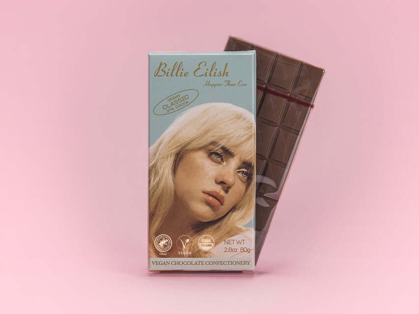 Vegan-Schokolade iChoc mit Billie Eilish Edition